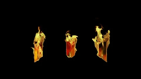 Flaming Fire Letter N Stock-Footage 107401322