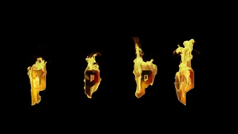 Flaming Fire Letter P Vídeos de archivo 107401725