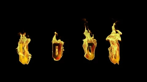 Flaming Fire Letter Q Stock Footage 107401817