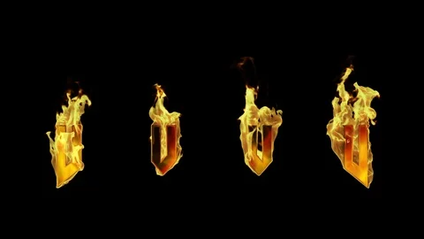 Flaming Fire Letter V Vídeos de archivo 107402097