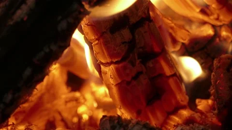 Flaming fire in the night Stock Footage 68808135