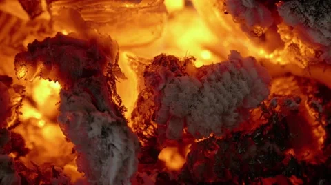 Flaming fire in the night Stock Footage 68808618