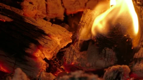 Flaming fire in the night Stock Footage 68809361