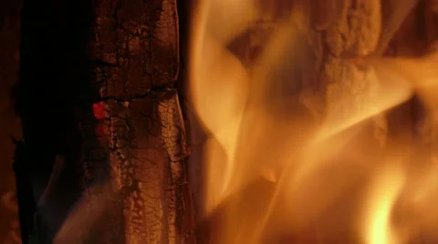 Flaming fire in the night Stock Footage 68809522