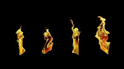 Flaming Fire Numbers 1 and 2 Vídeos de archivo 107092022