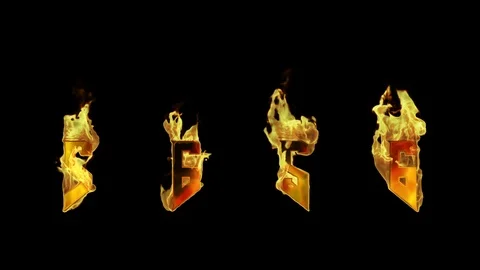 Flaming Fire Numbers 5 and 6 Stock Footage 107092069