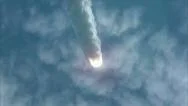 Flaming Fireball Meteor (Asteroid) Burns As It Speeds Across The Sky. Stock Footage
