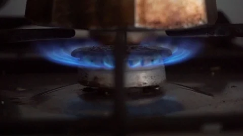 Flaming gas in slow motion Stock Footage 86796904