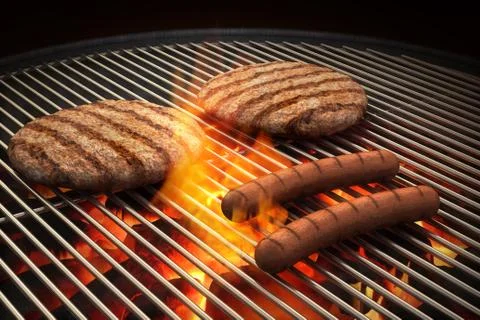 Flaming grill Fotos de archivo