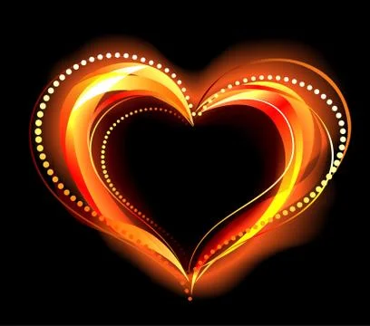 Flaming heart Illustrazione stock