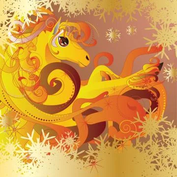 Flaming horse Stock Illustration