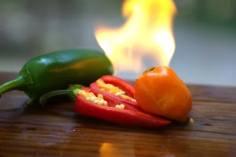 Flaming hot chiles Stock Photos