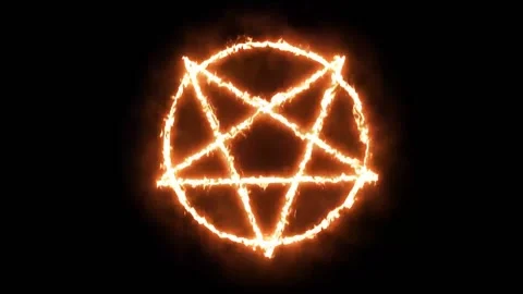 Flaming Inverted Pentagram Animation | Stock Video | Pond5