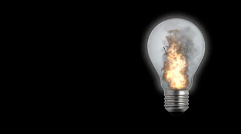 Flaming Light Bulb Stock Footage 35220155