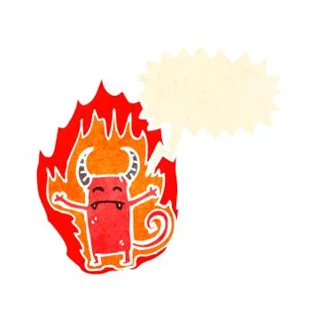 Flaming little devil cartoon Stockillustratie