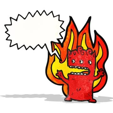 Flaming little devil cartoon Stockillustratie