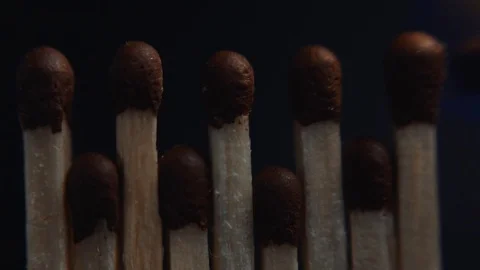 Flaming Match close-up Video stock 71755880