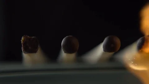 Flaming Match Stock Footage 72140035