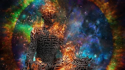 Flaming meditation Stock Footage 220299624