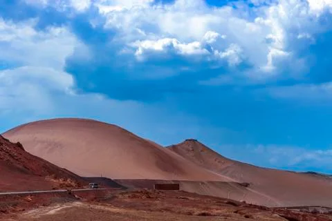 The Flaming Mountains average height is 500 meters Stock Photos