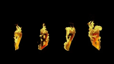 Flaming Numbers 7 and 8 Vídeos de archivo 107092075