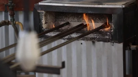 Flaming Oven Stock Footage 81196245