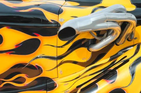 Flaming paintwork Stock Photos