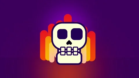 Flaming Skull Boss Stock Footage 335630810