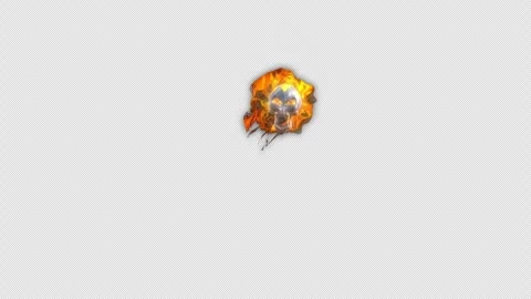 Flaming Skull Hovering Видео 347690231