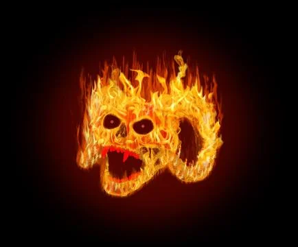 Flaming Skull Stock Illustration