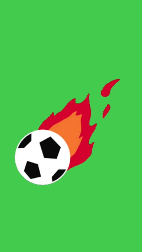 Flaming Soccer Ball Fire Trail Green Screen Vertical 库存影片 344764587