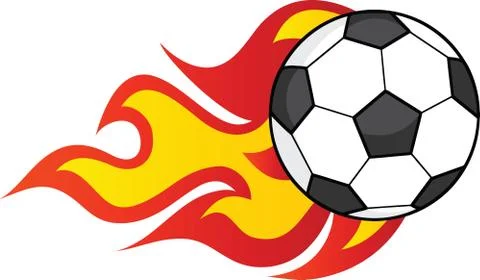 Flaming Soccer Ball Stock Illustration