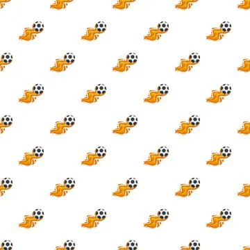 Flaming soccer ball repeating pattern on white background 스톡 일러스트