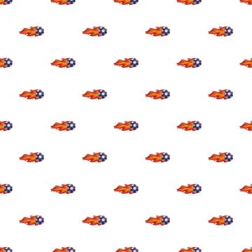 Flaming soccer balls pattern on white background Illustrazione stock