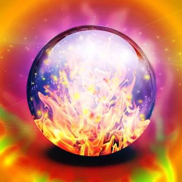 Flaming sphere Fire in diviners sphere Copyright: xZoonar.com/BrucexRolffx... Stock-Fotos