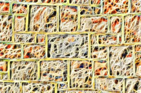 Flaming stone wall Stock Photos