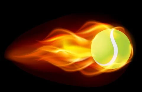 Flaming tennis ball Stock Illustration