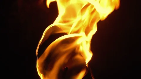 Flaming Torch Close Up Shot Stock Footage 100117847