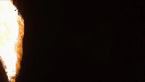 Flaming Torch at Night Stock Footage 92632938