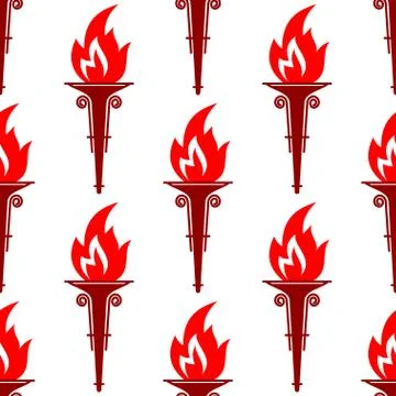 Flaming torch seamless pattern 스톡 일러스트