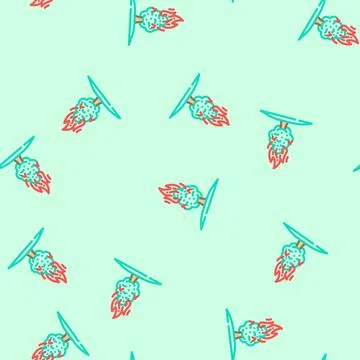 Flaming tree wildfire disaster vector seamless pattern 스톡 일러스트