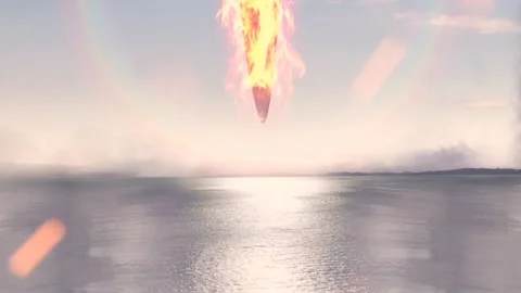 Flaming UFO Stock Footage 130462647