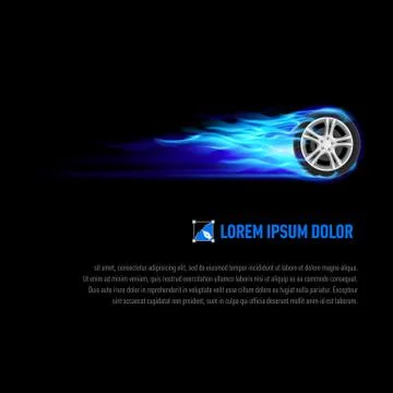 Flaming wheel Stock Illustration