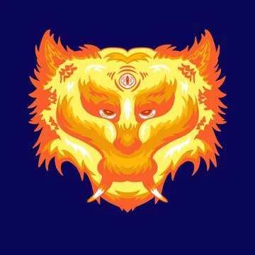 Flaming wolf fire design good for t-shirt Stock Illustration