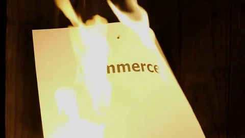 Flaming word Commerce Video stock 75549114