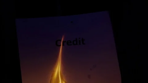 Flaming word Credit Stock Footage 75548528
