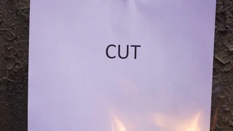 Flaming word cut slow motion 스톡 동영상 78007962