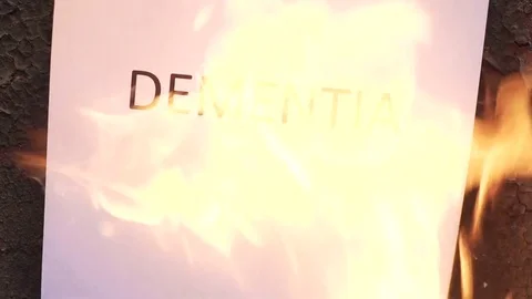 Flaming word dementia Stock Footage 78012069