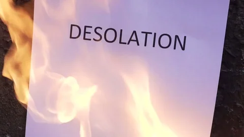 Flaming word desolation slow motion 스톡 동영상 78078213