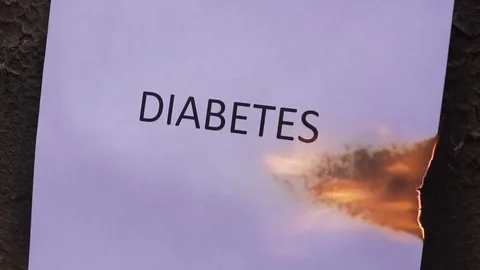 Flaming word diabetes Video stock 78010333